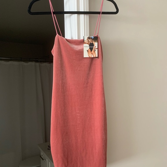 Velvet pink mini dress - Picture 2 of 4